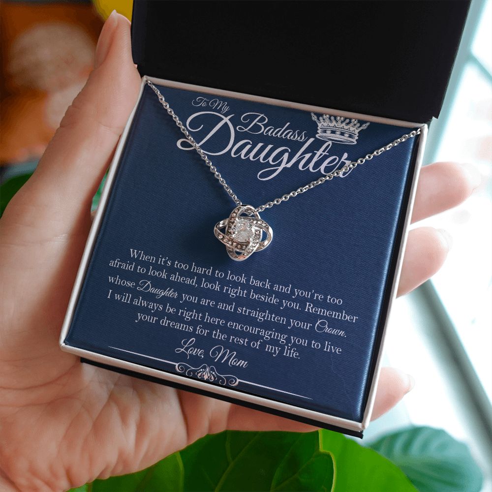 Personalized Love Knot Necklace Gift For Bonus Daughter From Bonus Mom  Bonus Dad - Family Is Not Always Blood Love Knot Necklace | Interest Pod